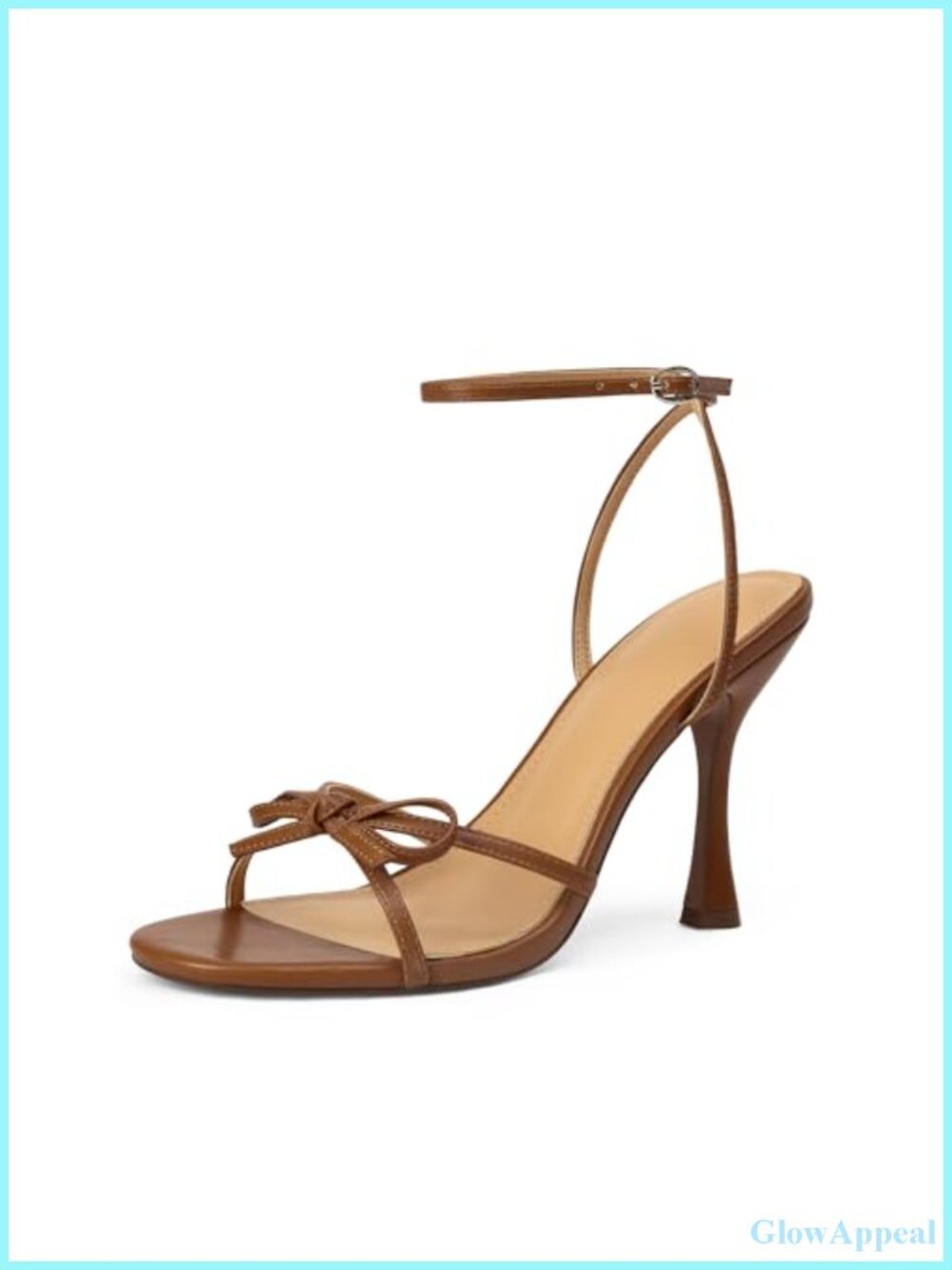 Faux Leather Stiletto Heeled Sandals with Bow for Women - Dressy Party Heels